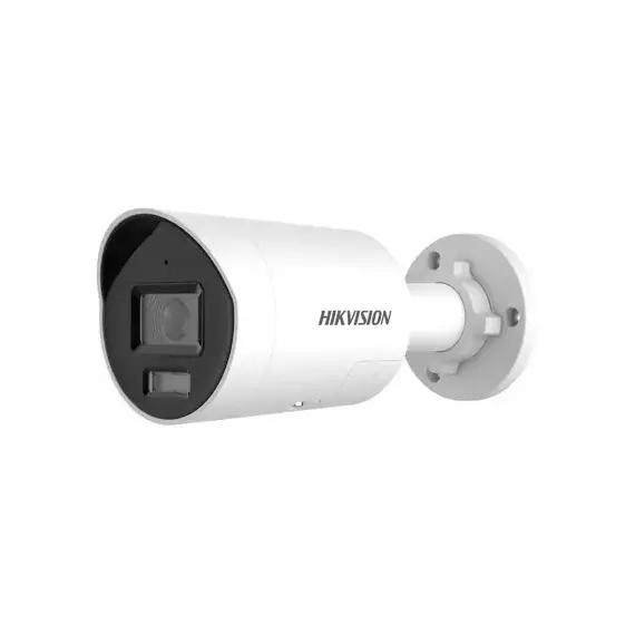 Cámara de red mini bullet Hikvision DS-2CD2026G2-IU/SL 2 MP AcuSense con luz estroboscópica y advertencia audible