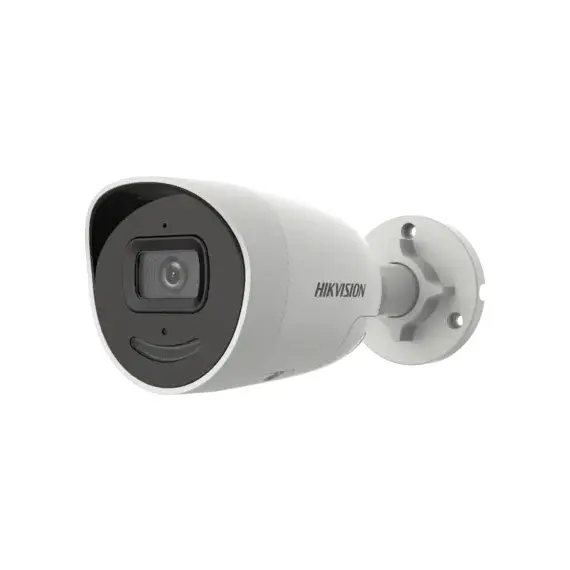 Cámara de red mini bullet Hikvision DS-2CD3026G2-IU/SL 2 MP AcuSense con luz estroboscópica y advertencia audible