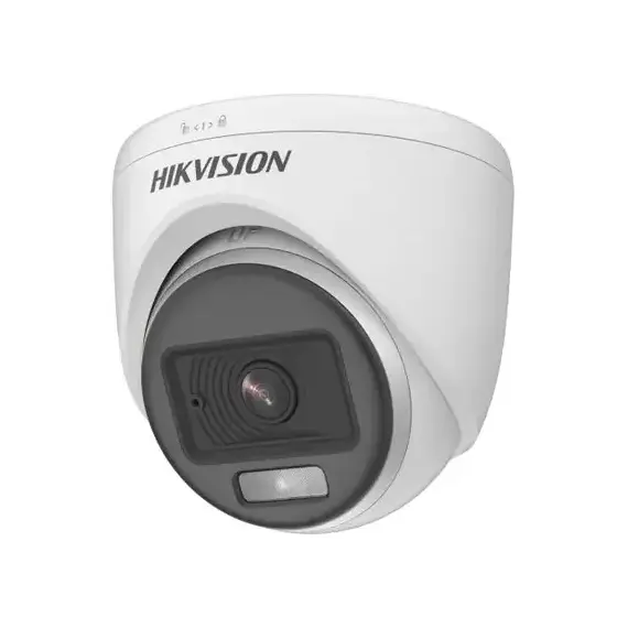 Cámara Tubo 2MP Turret Hikvision DS-2CE70DF0T-PFS ColorVu Luz Blanca 20m Audio Coaxial