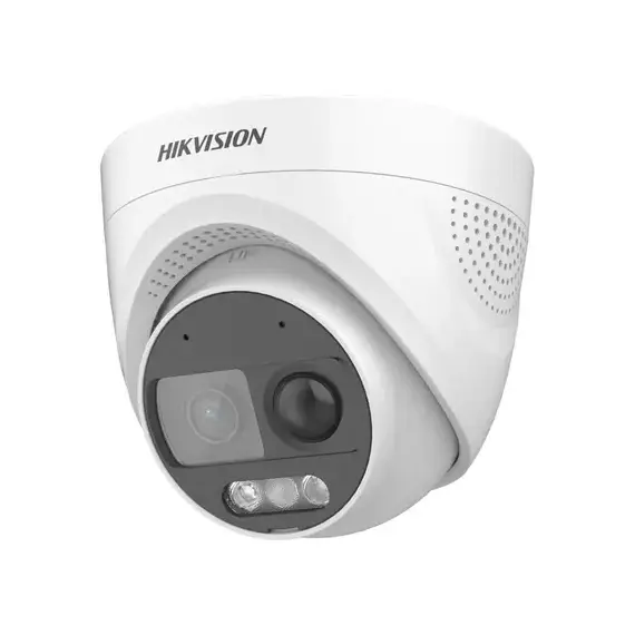 Hikvision DS-2CE72DF3T-PIRXOS: Cámara Turbo 1080p Turret 24/7 ColorVu con Luz Blanca 20m