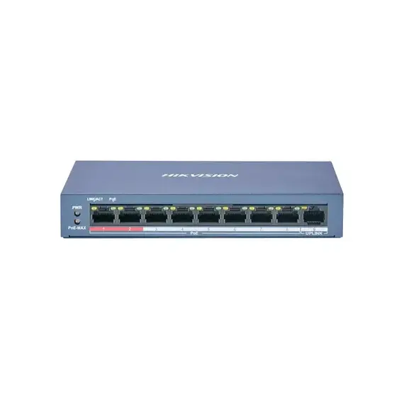 Switch POE Hikvision DS-3E0109P-E/M(B) L2 9 Puertos 8/100 Mbps Poe y 1/100 Mbps Ethernet