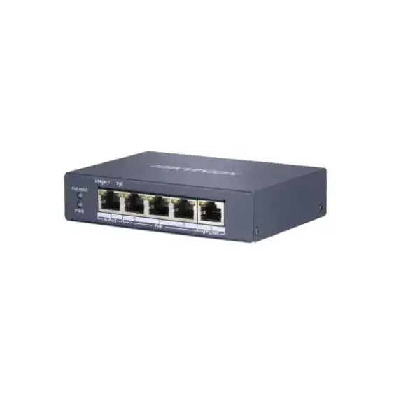 Switch Hikvision DS-3E0505HP-E, 4 Port Gigabit Unmanaged POE