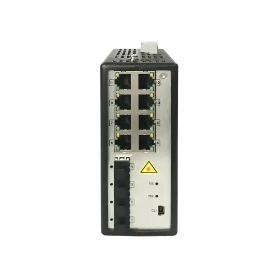 Hikvision DS-3T3512P: Switch Industrial POE de 8 Puertos Gigabit Administrado Completo